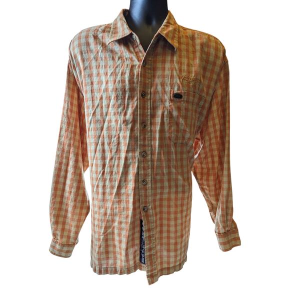 Vintage Phat Farm Shirt Mens XL Button Up Plaid Long Sleeve Checkered Streetwear - Picture 8 of 14